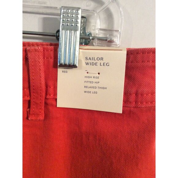 New NWT Sailor Wide Leg Red High Rise Jeans Size 10 Stretch - Picture 4 of 8